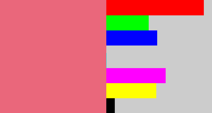 Hex color #ea677b - pinkish