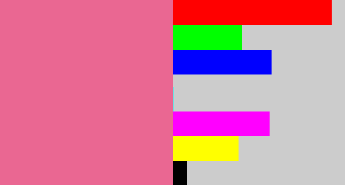 Hex color #ea6792 - medium pink