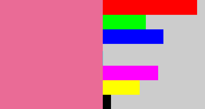 Hex color #ea6b96 - medium pink