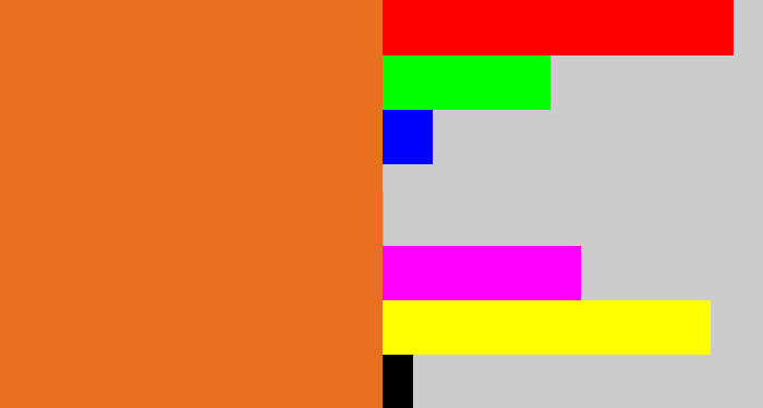 Hex color #ea7021 - orange