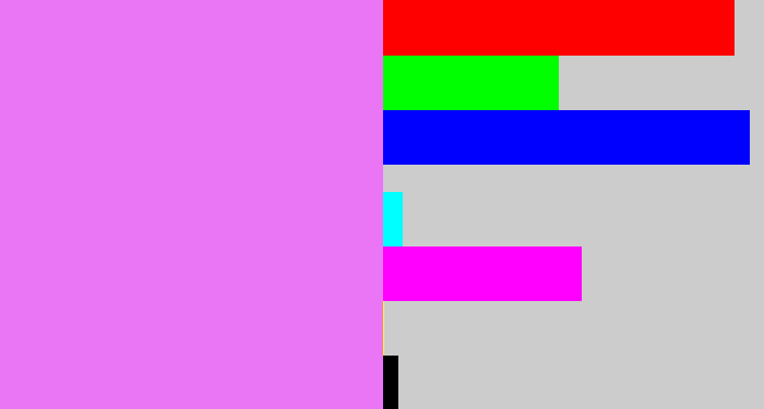 Hex color #ea76f6 - purply pink