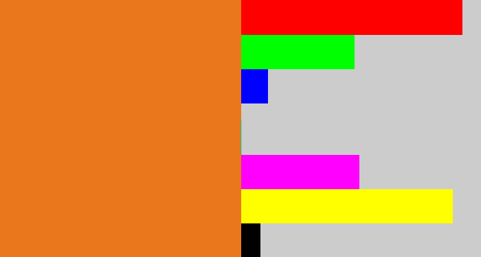 Hex color #ea771c - orange
