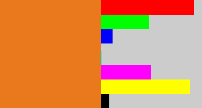 Hex color #ea781c - orange