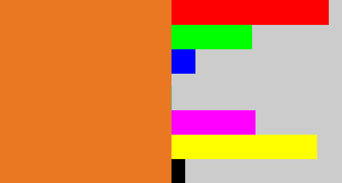 Hex color #ea7823 - dusty orange