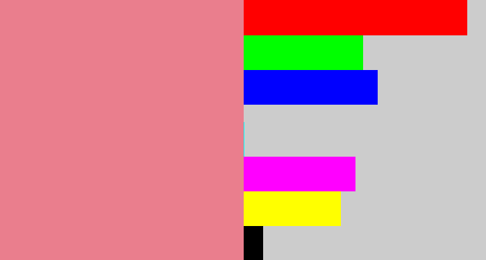 Hex color #ea7e8d - carnation