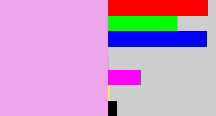 Hex color #eaa4e7 - light violet