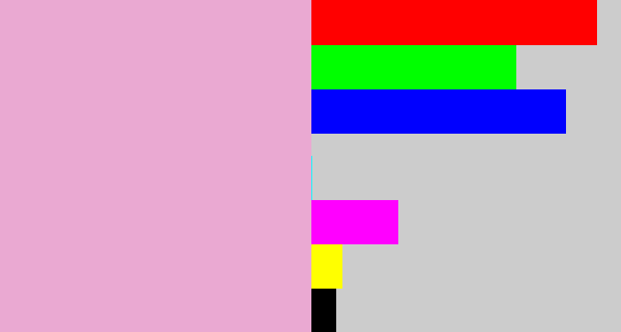 Hex color #eaa9d2 - powder pink