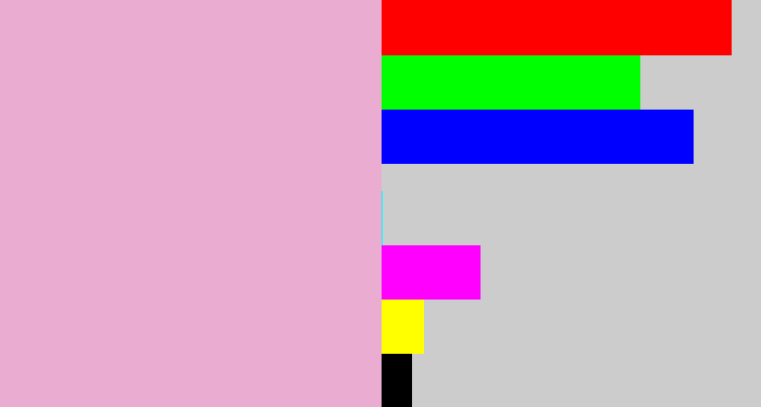 Hex color #eaadd1 - powder pink