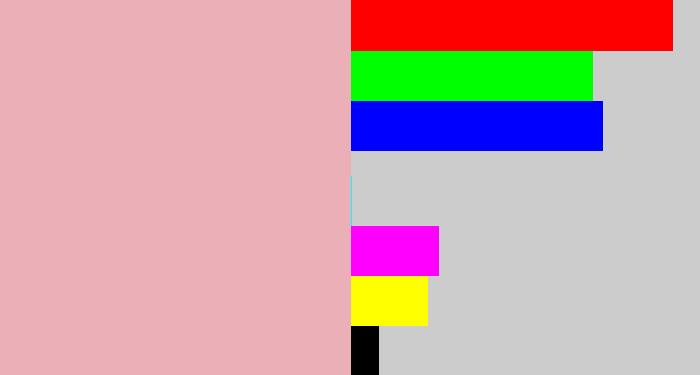 Hex color #eaafb7 - soft pink