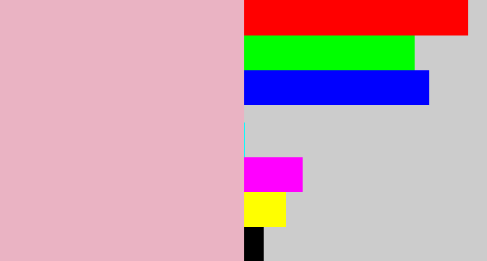Hex color #eab3c3 - soft pink