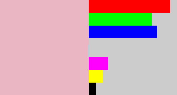 Hex color #eab6c4 - soft pink