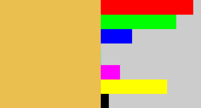 Hex color #eabe4f - maize