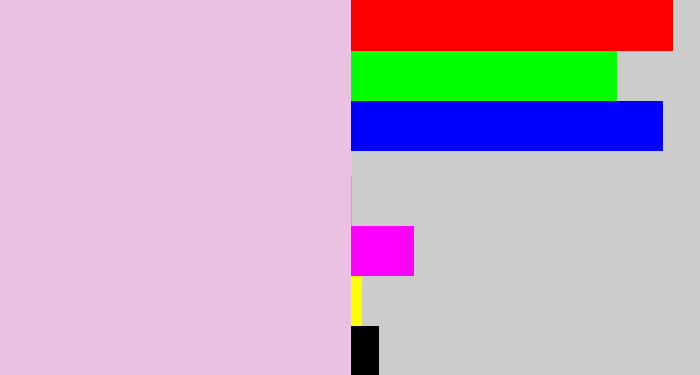 Hex color #eac1e2 - pale pink
