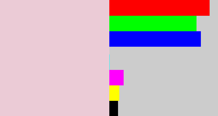 Hex color #eacbd6 - pale pink