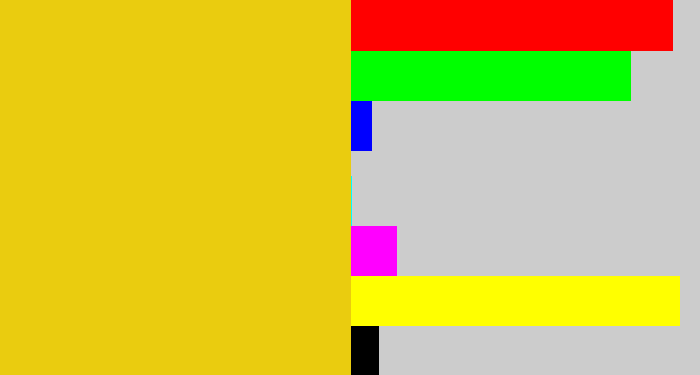 Hex color #eacc0f - piss yellow