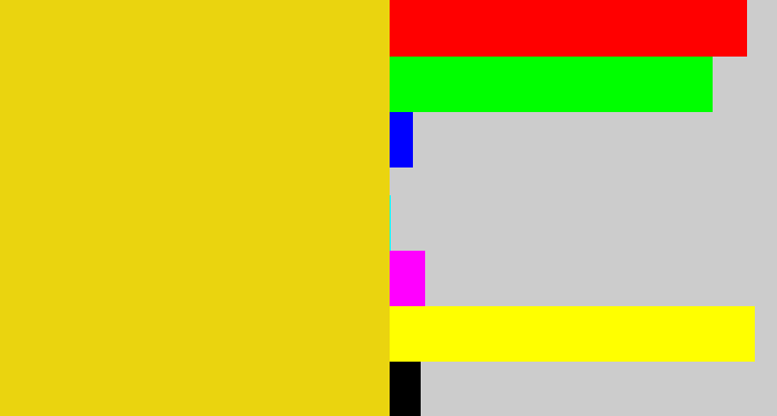 Hex color #ead40f - piss yellow