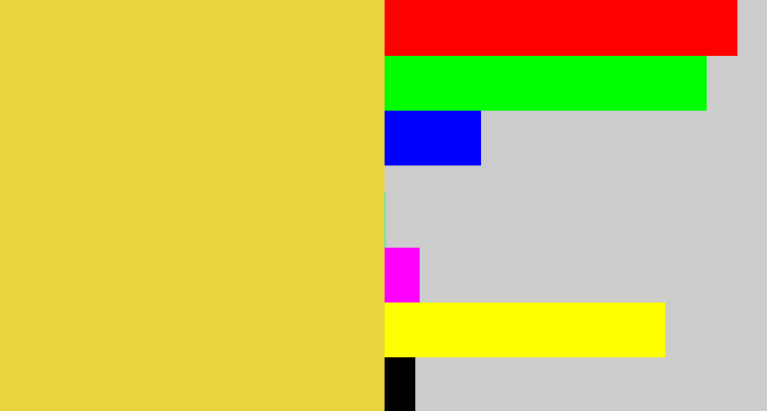 Hex color #ead53f - maize