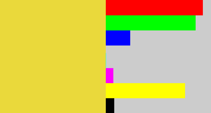 Hex color #ead93b - off yellow