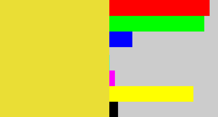 Hex color #eade35 - off yellow
