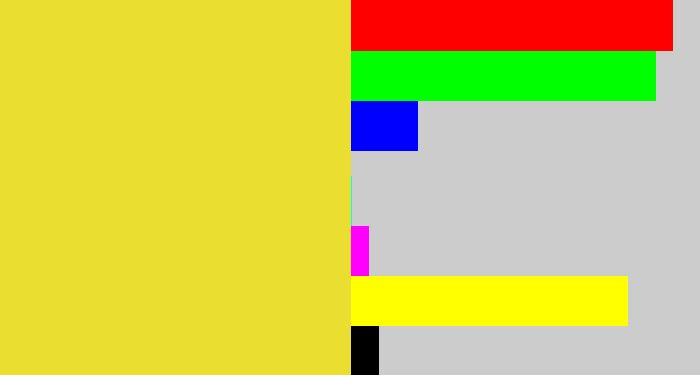 Hex color #eadf31 - off yellow