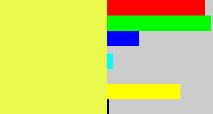 Hex color #eaf94d - off yellow