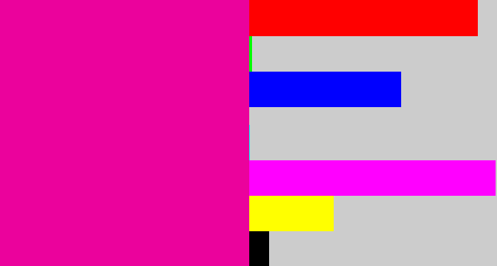 Hex color #eb029c - neon pink