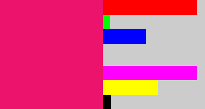 Hex color #eb136b - cerise