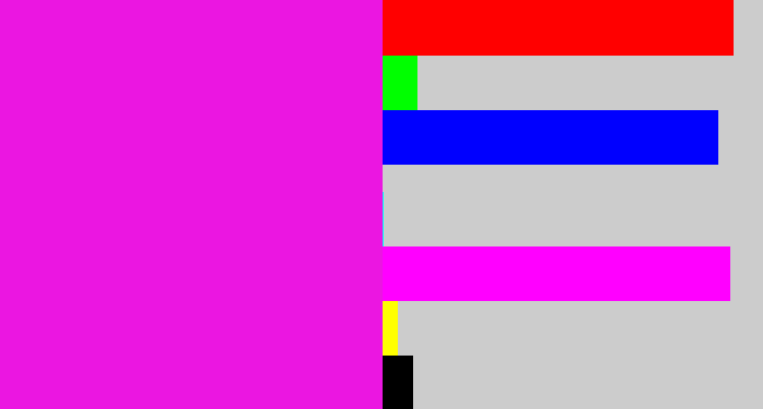 Hex color #eb16e1 - pink/purple