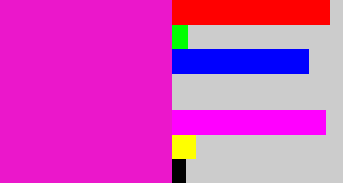 Hex color #eb17cb - fuchsia