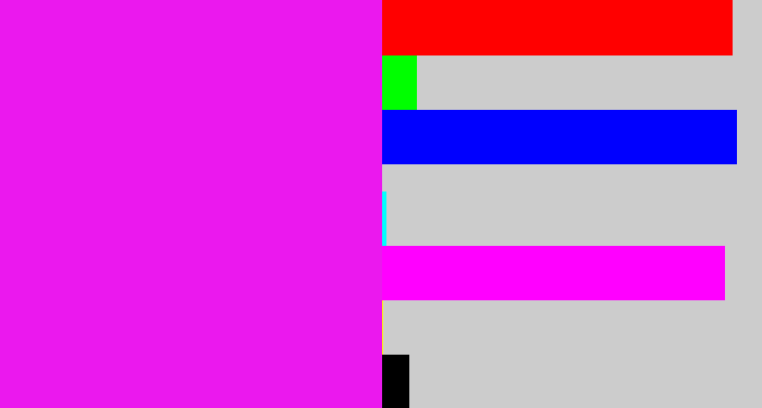 Hex color #eb18ee - pink/purple