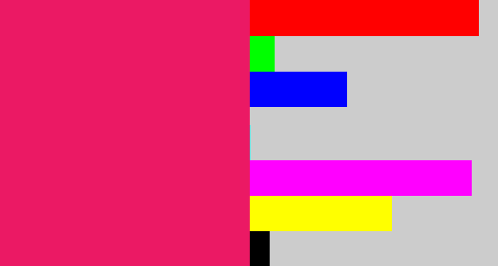Hex color #eb1964 - cerise
