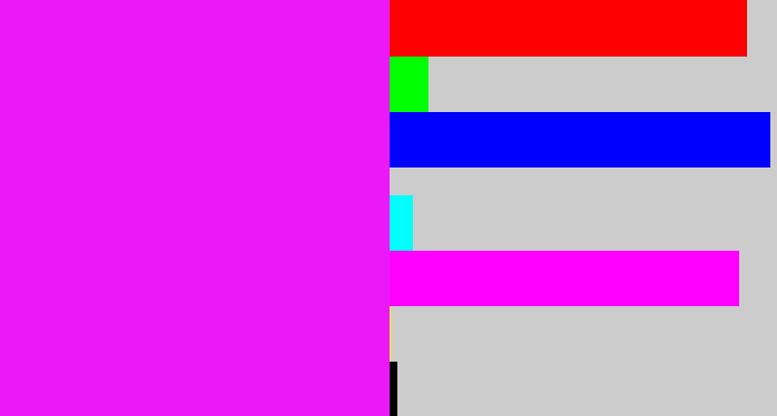 Hex color #eb19fa - pink/purple