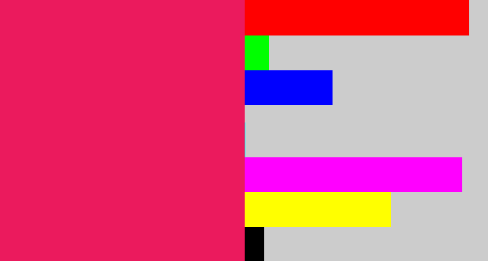 Hex color #eb1a5d - cerise