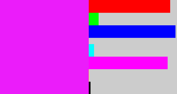Hex color #eb1cfa - pink/purple