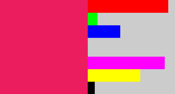 Hex color #eb1d5f - cerise