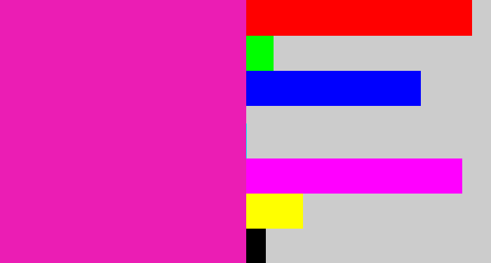 Hex color #eb1db4 - bright pink
