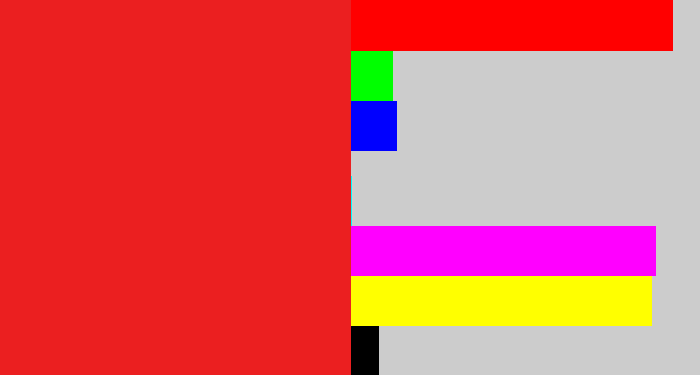 Hex color #eb1f20 - vermillion