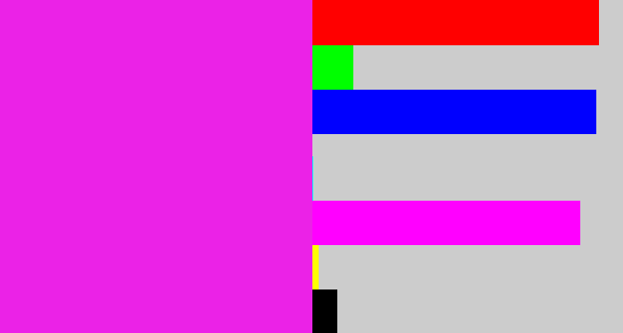 Hex color #eb22e7 - pink/purple