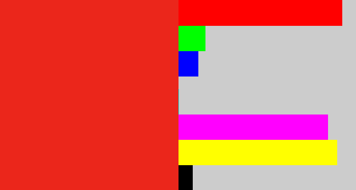 Hex color #eb261b - vermillion