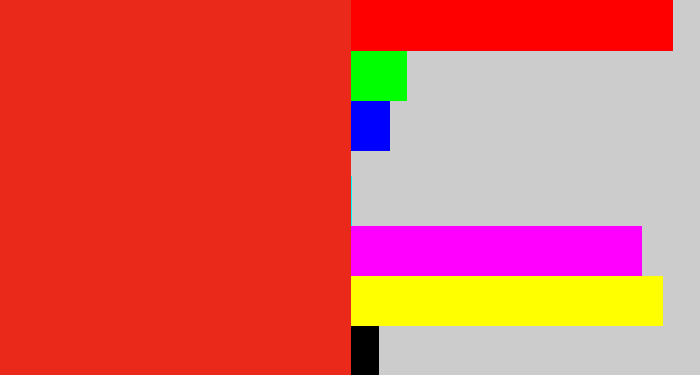 Hex color #eb291b - vermillion