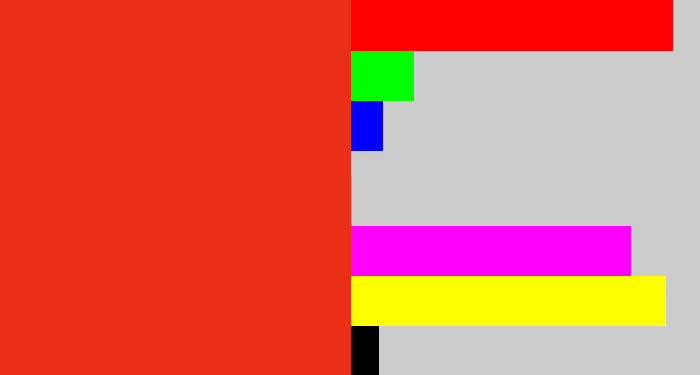 Hex color #eb2e17 - vermillion