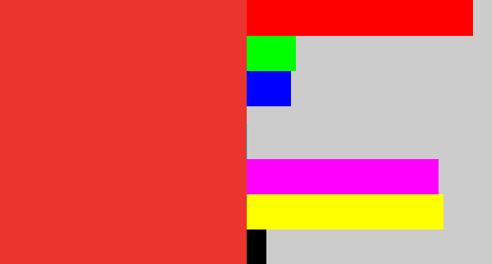 Hex color #eb342e - tomato