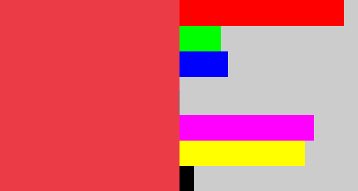 Hex color #eb3b46 - lightish red