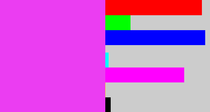 Hex color #eb3df2 - heliotrope