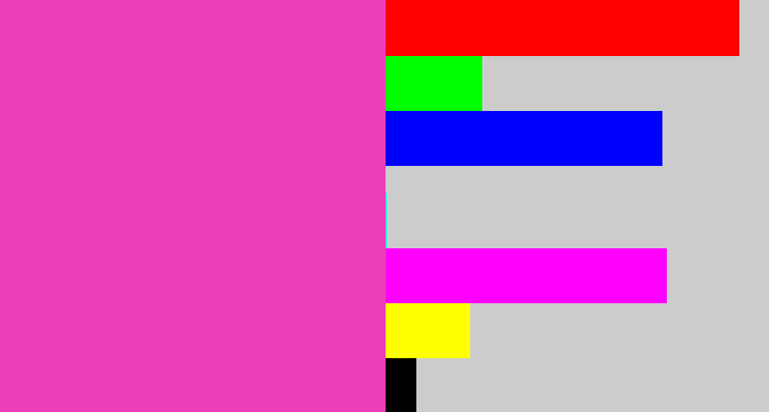 Hex color #eb3fb7 - purpleish pink