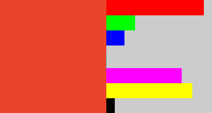 Hex color #eb442c - tomato