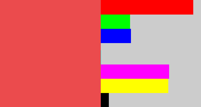 Hex color #eb4b4d - pale red
