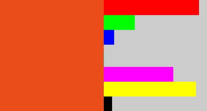 Hex color #eb4d1a - reddish orange