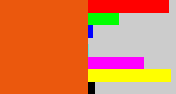 Hex color #eb580d - deep orange