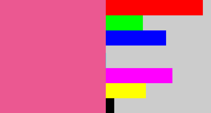 Hex color #eb5891 - medium pink
